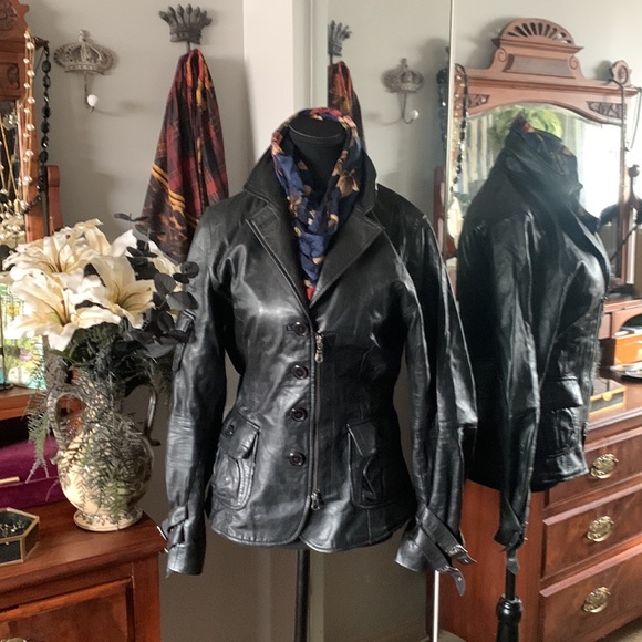 Danier Black Leather Jacket - Picture 1 of 9